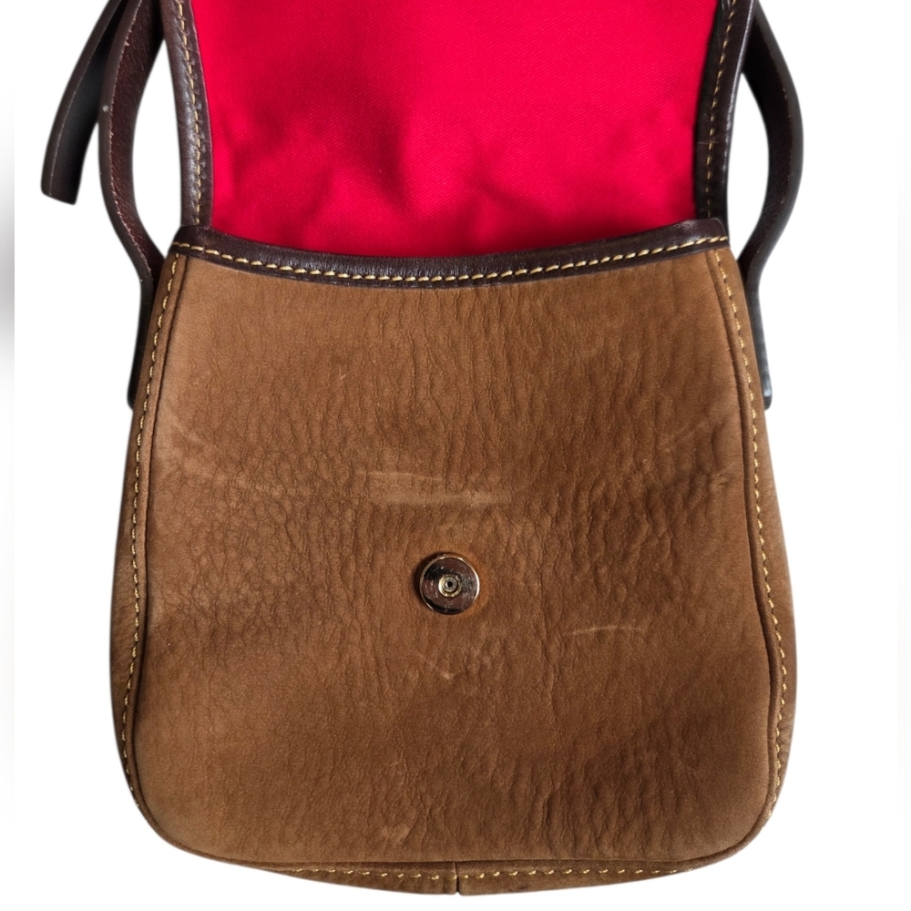 Dooney & Bourke Caramel Chocolate Suede Flap Crossbody Bag - Picture 9 of 16